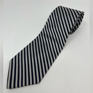 POLO RALPH LAUREN: 100% Silk Tie, Gray/Black Stripes